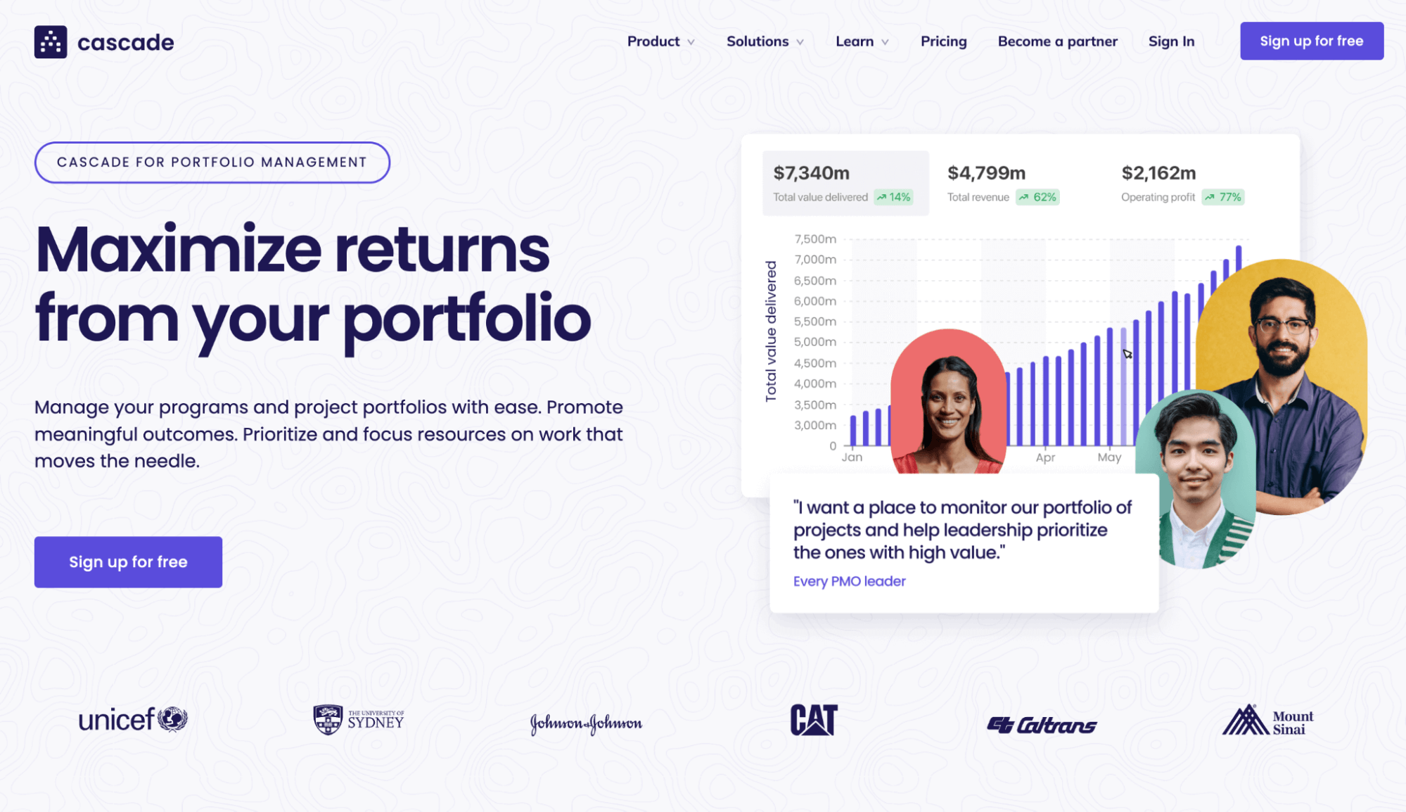 cascade for portfolio management