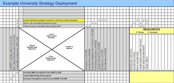 hoshin kanri matrix example