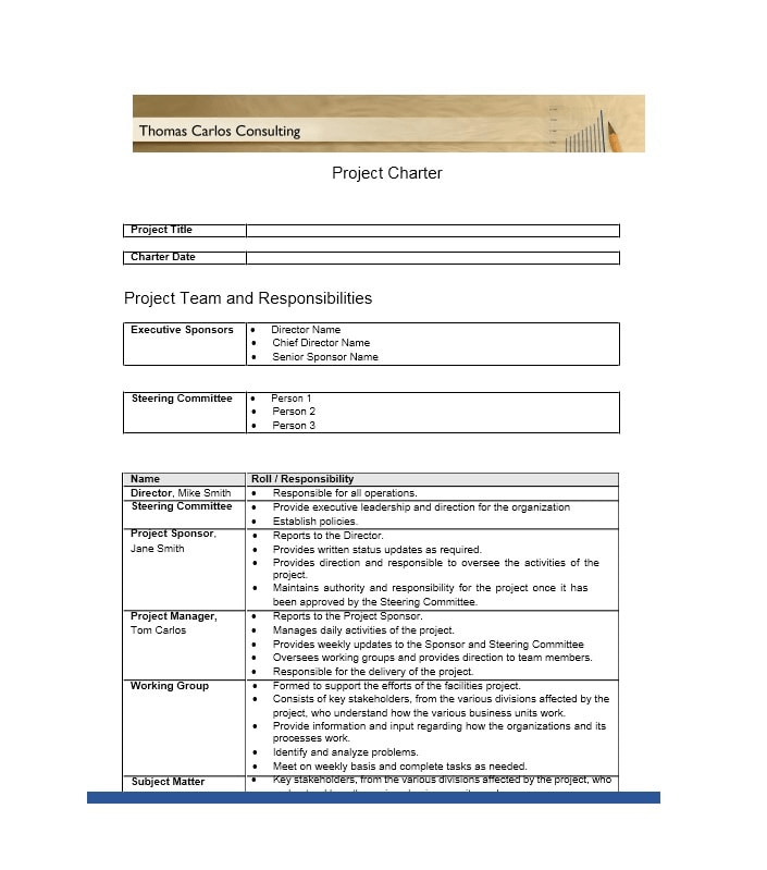 project charter template example thomas carlos consulting