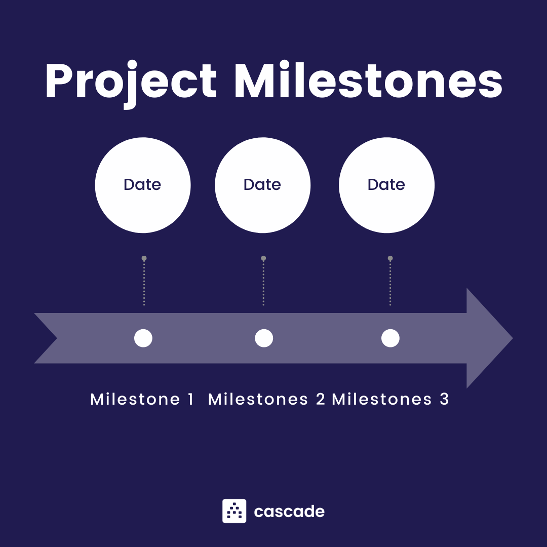 project management milestones infographic