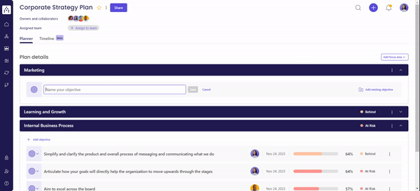 how to create objectives in cascade